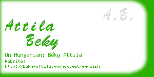 attila beky business card